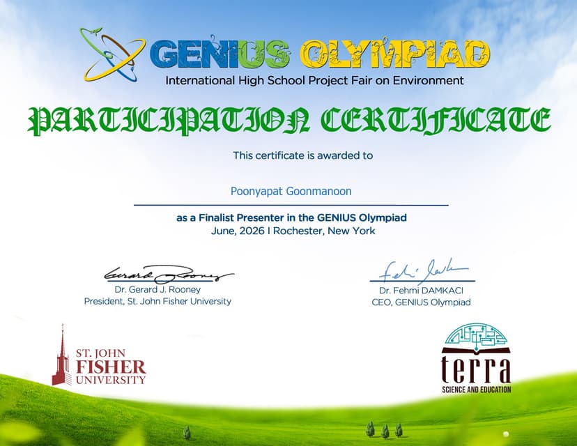 GENIUS Olympiad 2026 - Finalist Presenter