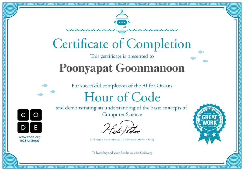 Hour of Code: AI for Oceans