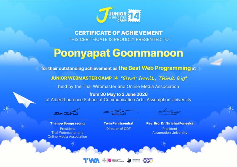 Best Web Programming - Junior Webmaster Camp 14